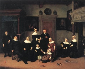  Ola Pintura al %C3%B3leo - Retrato de una familia Pintores de género holandeses Adriaen van Ostade